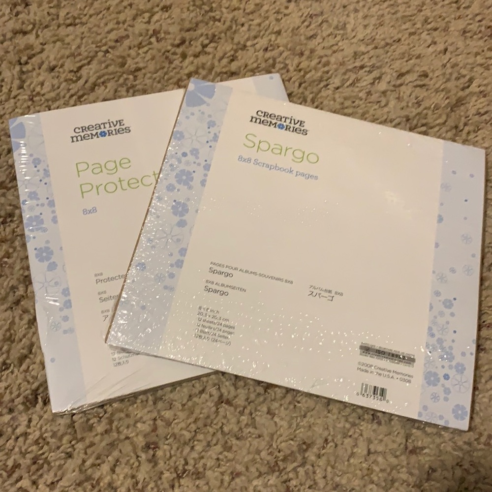 Creative Memories Spargo & Page Protectors in Light Blue and White